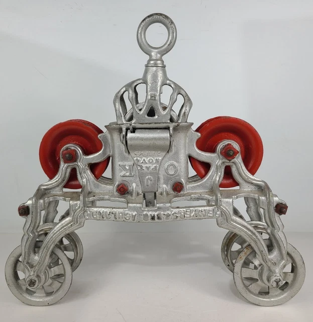 Antique Cast Iron F. E. Myers & Bro. Co. Adjustable Hay Unloader Trolley Pulley