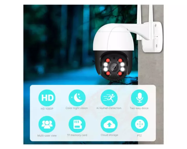 Camera surveillance Wifi IP Zoom 4X Detection humaine 1080P PTZ Securite