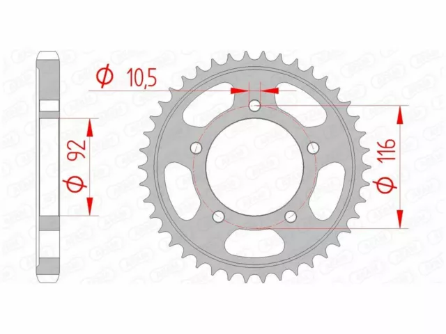 Couronne AFAM 41 dents acier standard pas 530 type 16900 ( Sports motorisés ) -