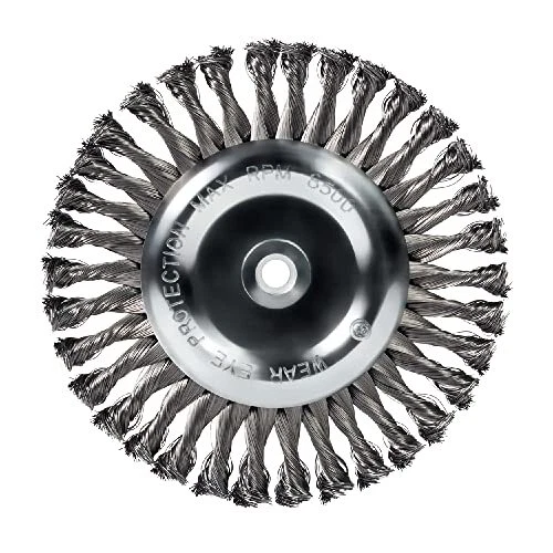 Mercer Industries 184020 8" x 5/8" x 1/2" 5/8" Knot Wire Wheel .014 Carbon Steel