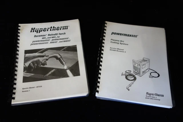Powermax600 Plasma Arc & Hypertherm Duramax Torch Service Manuals