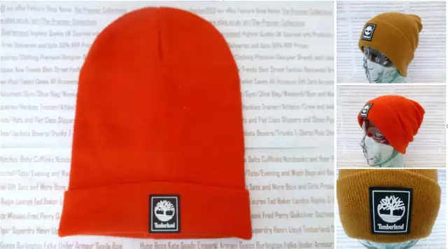 TIMBERLAND Fold-Up Beanie Mens Double-Layered Hat Asst Col Long Slouch Cap BNWT