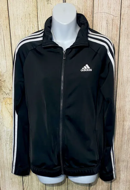 Adidas 3-stripes Tricot Track Jacket Teen Black/White Sz