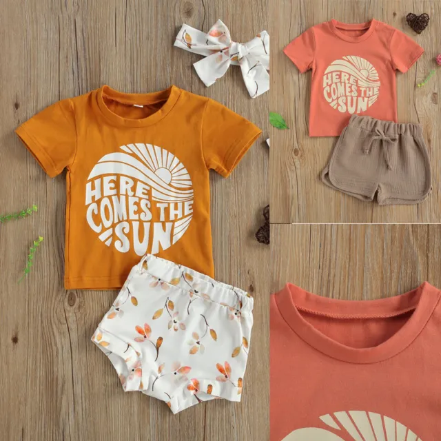 Infant Toddler Baby Boy Summer Outfits Shorts Sleeve Top T-shirt Shorts Clothes