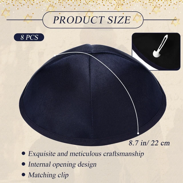 4 PCS JUDAICA Satin Kippah Bulk for Men Rosh Hashanah Navy Blue £12.52 ...