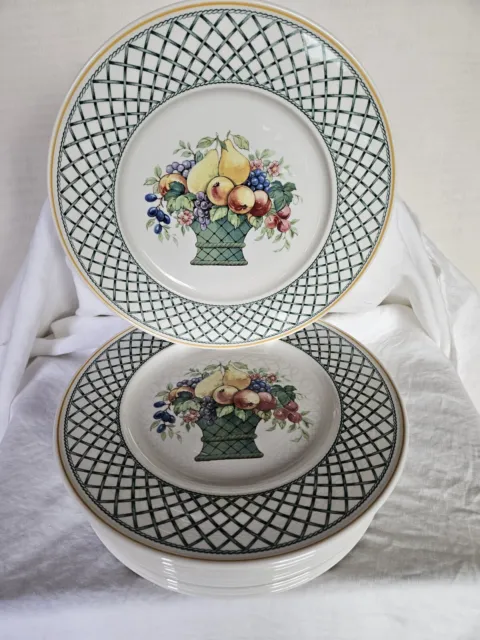 Villeroy & Boch BASKET Pattern 1748 Germany 10 1/2" Dinner Plates Set Of Ten