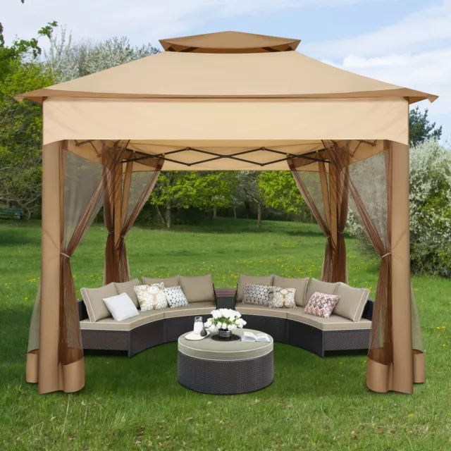 Faltbar Pavillon Wasserdicht Partyzelt 1,8x1,8m/3,3x3,3m Sonnenschirm Pavilon DE