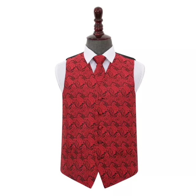 DQT Cappotto da sposa e cravatta da uomo in tessuto floreale nero e rosso