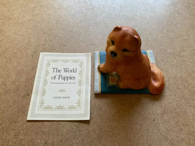 Vintage Franklin Mint World Of Puppies Chow Chow Porcelain Sculpture Figurine