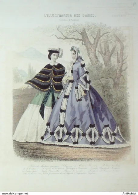Gravure de mode L'illustraion des Dames 1866 n°14