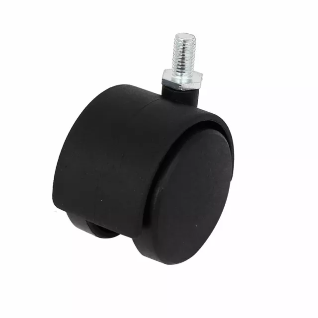 8mm Threaded Stem 2" Dia 360 Degree Rotation Dual Wheel Chair Swivel Caster