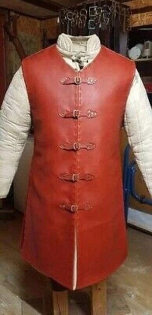 Medieval Leather Warrior Armor with vambraces, Cosplay Costume, LARP