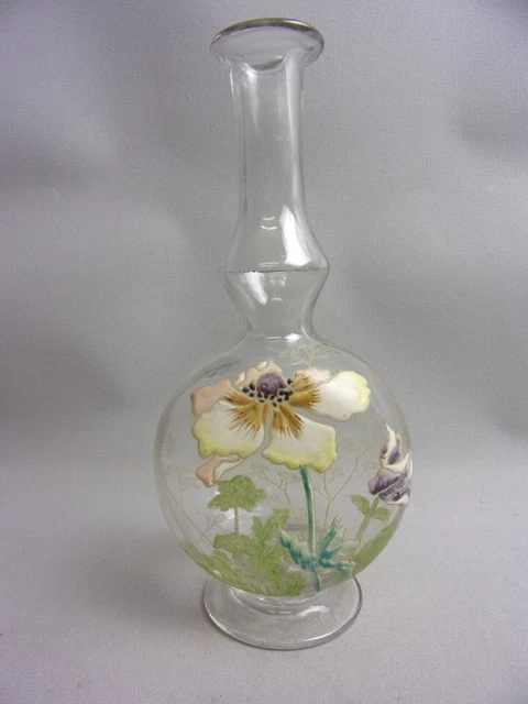 carafe émaillée, vase,solifleur,bouteille  1900 art nouveau Legras ?