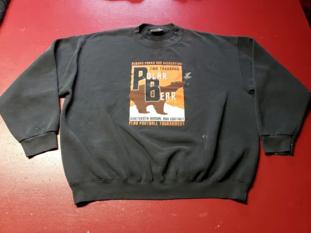 Vintage LEE Heavyweight Crewneck Sweatshirt Blk XXL Made In U.S.A. Cotton Blend