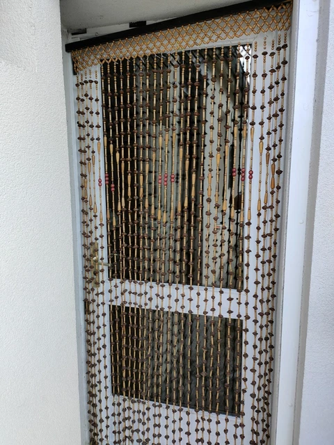 Rideau de porte en perles de bois, 90 x 200 cm, WENKO