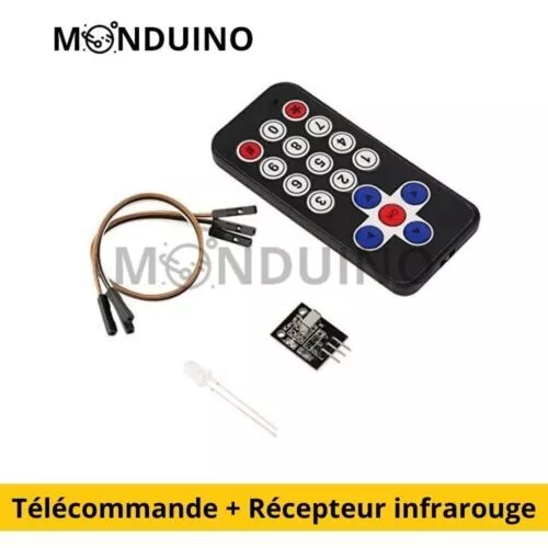 Télécommande IR + récepteur infrarouge recep Emeteur Arduino Raspberry MONDUINO