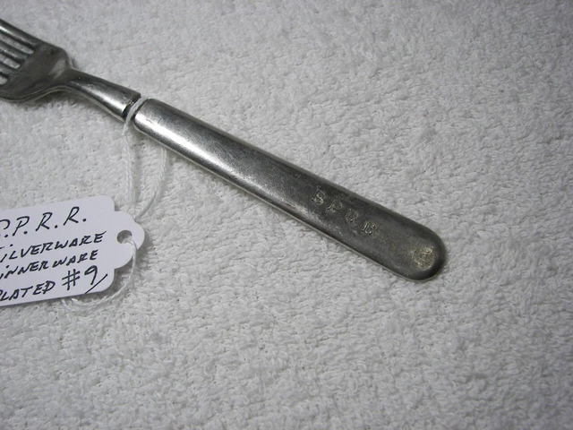Very Old SPRR Southern Pacific Railroad Dinnerware Silverplated Fork / No.9