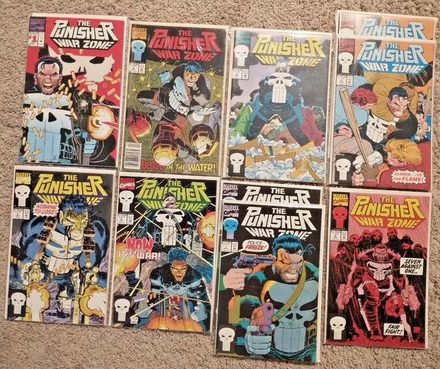 THE PUNISHER WAR ZONE Comic Book Lot of 14, #1 - #12 Marvel 1992 Boarded Bagged 2