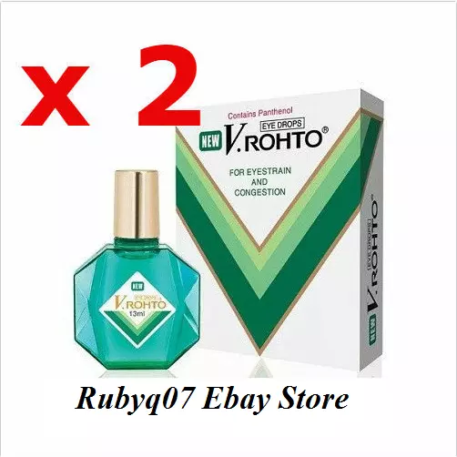 2 x NEU V Rohto Eyedrop Augentropfen 13 ml für Überanstrengung der Augen...