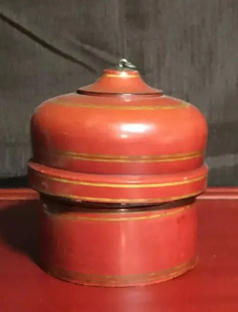 Burmese Red Lacquer Box Container