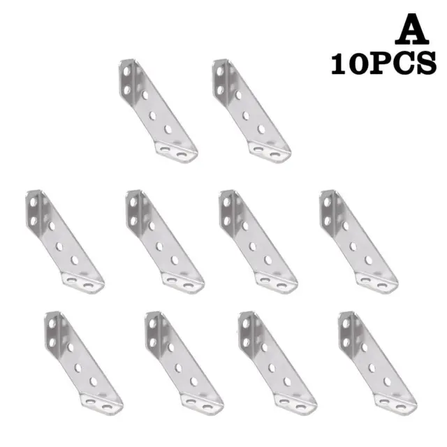 10-30X Angle Fasten Connector Furniture Triangle Stainless Steel Corner Bracket