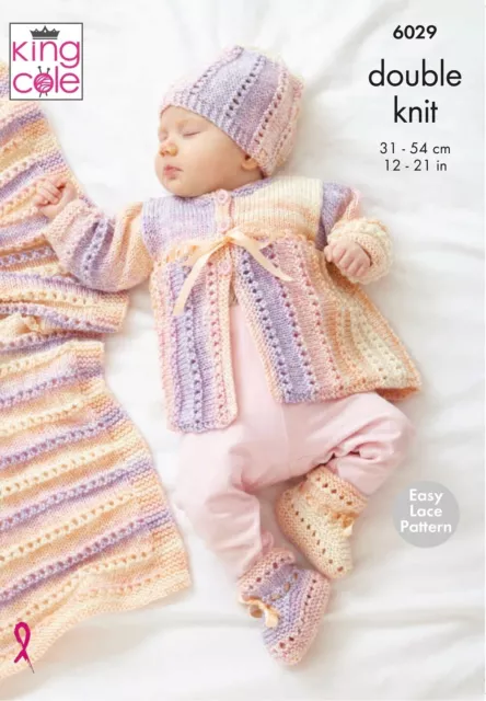 King Cole Strickmuster 6029 DK Baby Strickjacke, Jacke, Mütze, Stiefel, Decke