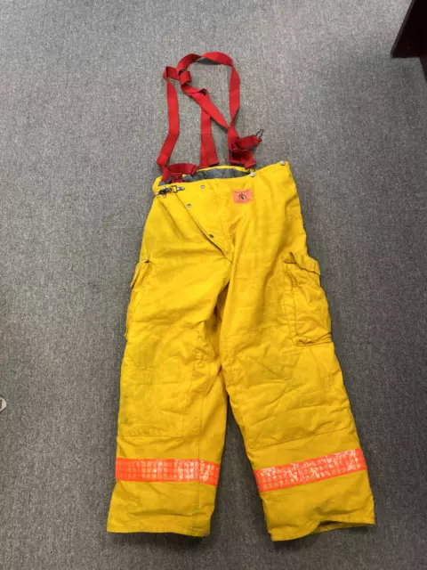 Morning Pride Firefighter Bunker Gear Turnout Pants 42 x unknown With Suspenders