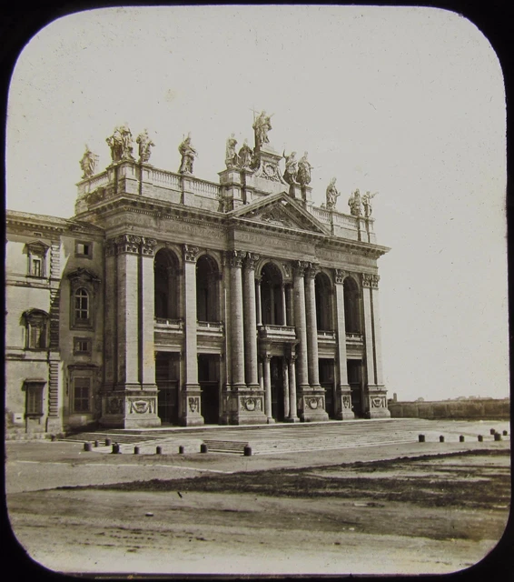 Glass Magic Lantern Slide ST JOHNS LATERAN C1890 PHOTO ROME ROMA ITALY