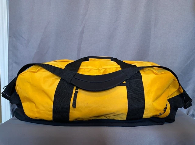 LL BEAN Big YELLOW XL Duffel Bag Heavy Duty Nylon Travel Adventure Weekender