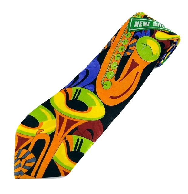 Steve Harris New Orleans Jazz Men's Tie Saxophone Trombone Mardi Gras Music Steve Harris New Orleans Jazz Men's Tie Saxophone Trombone Mardi Gras Music