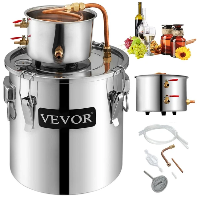 Moonshine Still Stainless Steel Water Alcohol Distiller Copper Tube Home Brewing