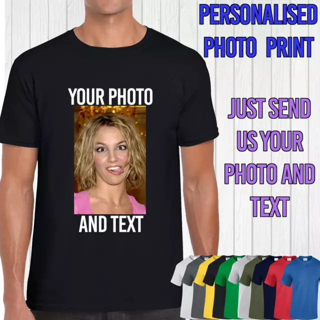 Mens Personalised Photo Printed T-Shirt Custom Image Print T Shirt Stag Do