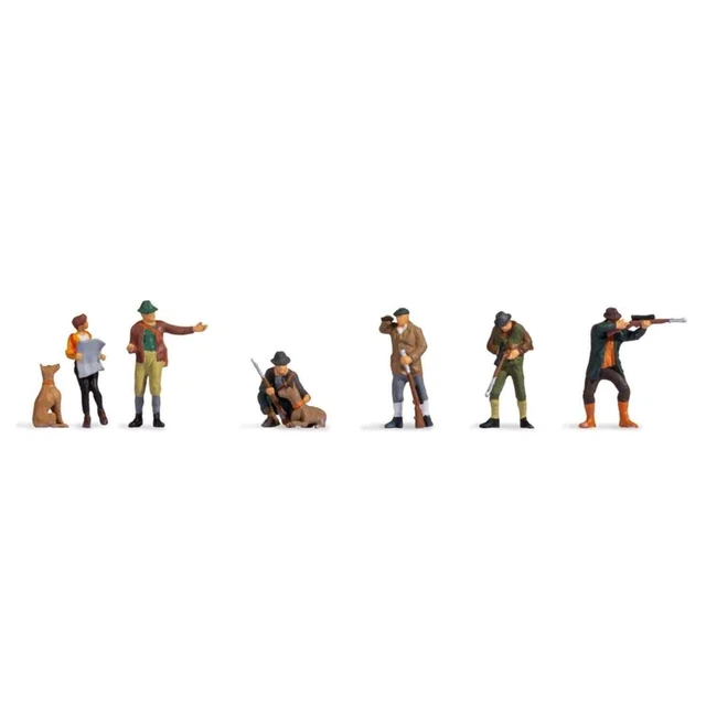 Noch 15059 1/87 Ho Personnages Lot 7 Figurines Chasseurs Et Garde Forestiers H0