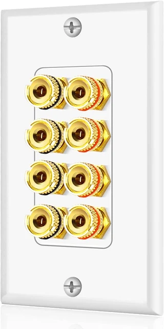 TNP Home Theater Speaker Wall Plate Outlet - Speaker Sound Audio Distribution