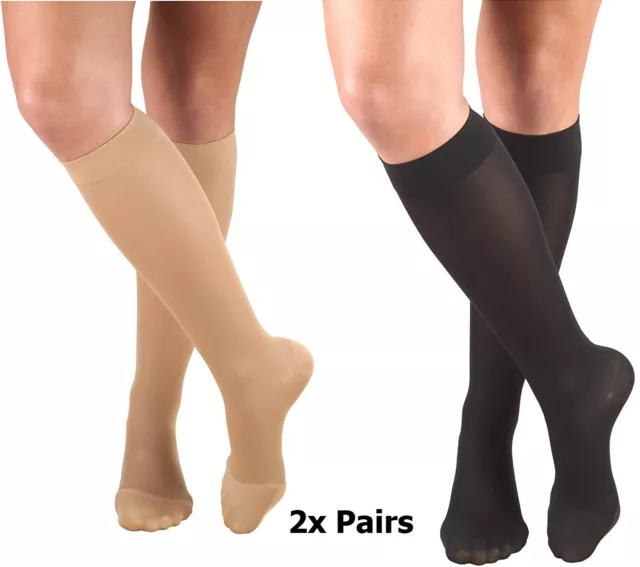 Truform 0363 Women's Compression Stockings Knee High 20-30 mmHg 2x Pairs