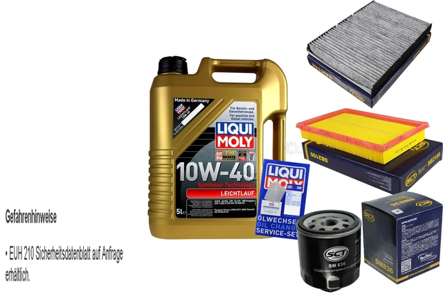 Kit Entretien Huile Moteur 10W-40 5L + Filtre MANN - Huile Synthèse Pour Essence, Diesel, GPL - Normes ACEA A3/B4