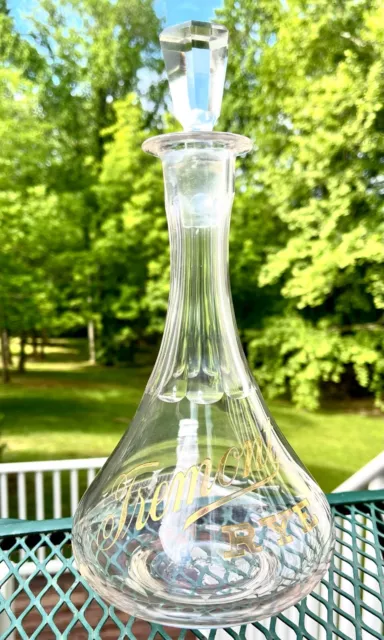 PRE-PRO/Tremont Rye Whiskey Back Bar Decanter/Savannah Liquor /Georgia/GA