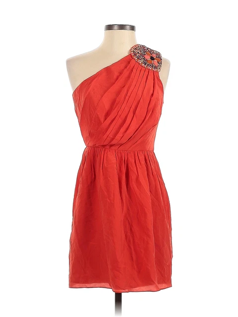 Shoshanna Women Orange Cocktail Dress 4