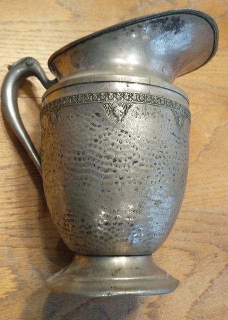 Vintage  2 Qt.  Hammered Water  Pitcher