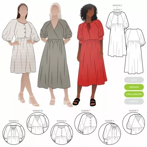 Style Arc Style Arc Sewing Pattern Hope Dress Extension Pack Women Sizes 18-30