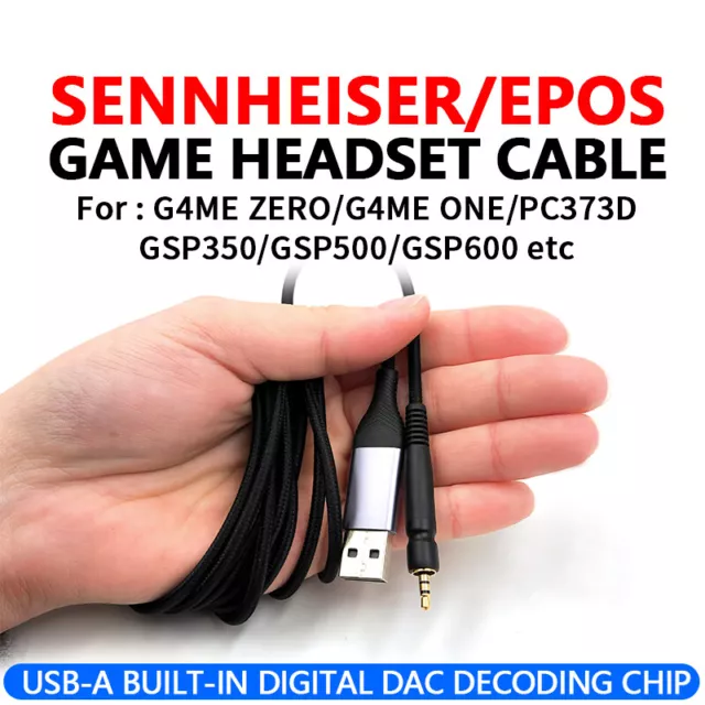 USB DAC Cable For Sennheiser G4ME ZERO ONE GSP 350 500 600 PC373D GAME Headphone