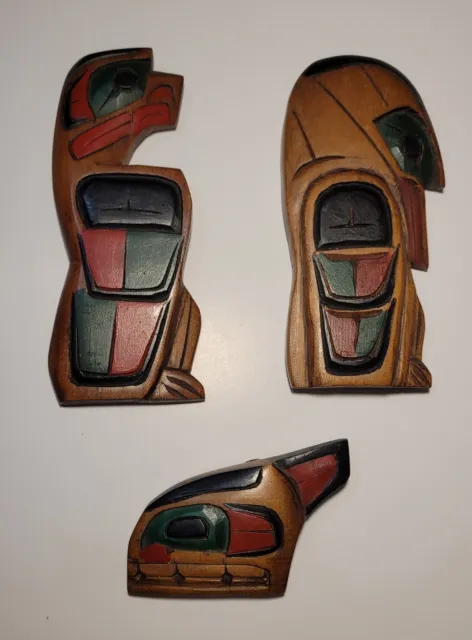 Ralph Shaughnessy Vintage First Nations Carvings Lot of 3 Alert Bay