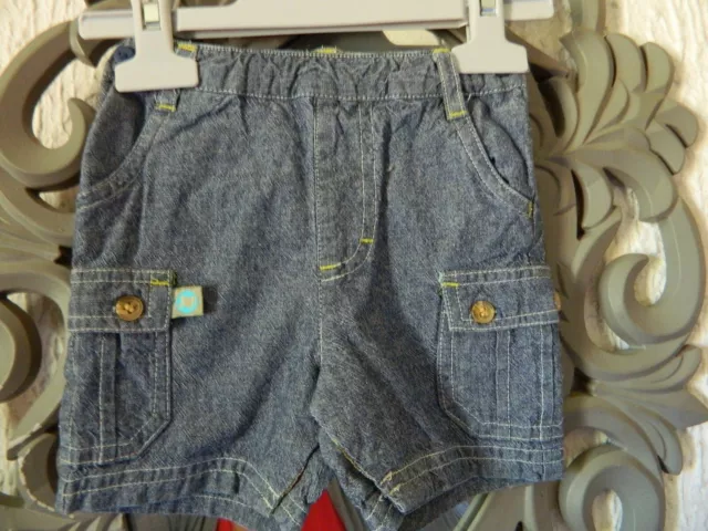 Short en jeans bébé garçon T 3 mois "Sergent Major"