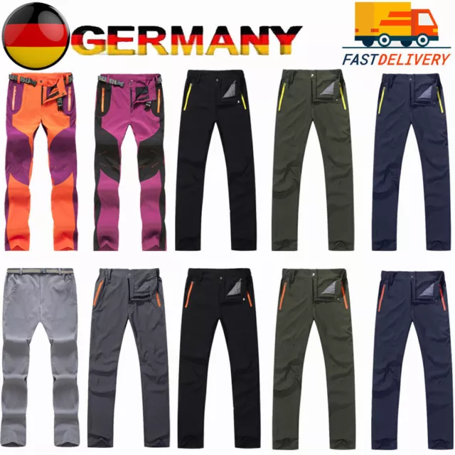 Herren Damen Cargohose Wasserdichte Regen Motorrad Angeln Wandern Arbeitshose DE