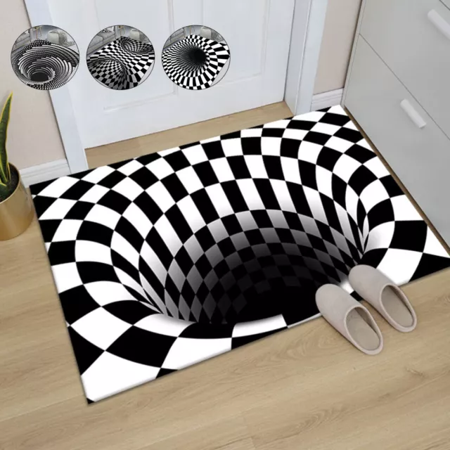 3D Illusion Door Floor Mat Anti-Slip Printed Rug Home Living Room Bedroom`Carpet