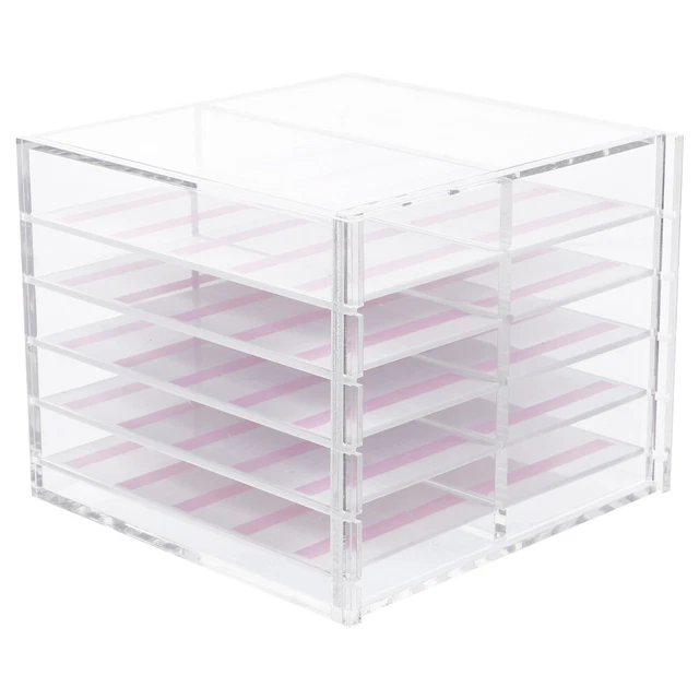 Caja de almacenamiento de uñas falsas caja de almacenamiento de 10 compartimentos caja de exhibición de uñas portátil