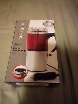  Yorkshire Stainless Steel Red Heated Auto Travel Mug with auto charger 