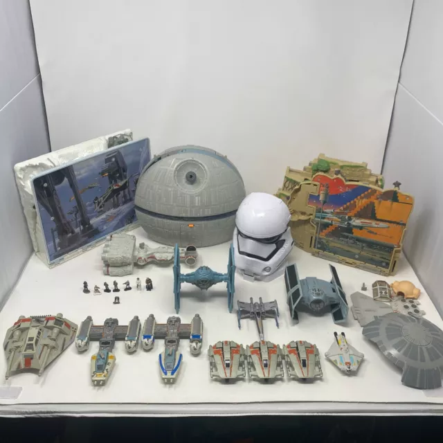 Star Wars Mixed Lot Parts Ships Clone Wars AT-ST Micro Machine + More - SEE PICS