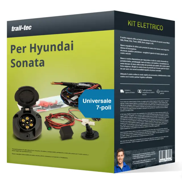 7 poli universale kit elettrico per HYUNDAI Sonata V Tipo NF trail-tec Nuovo