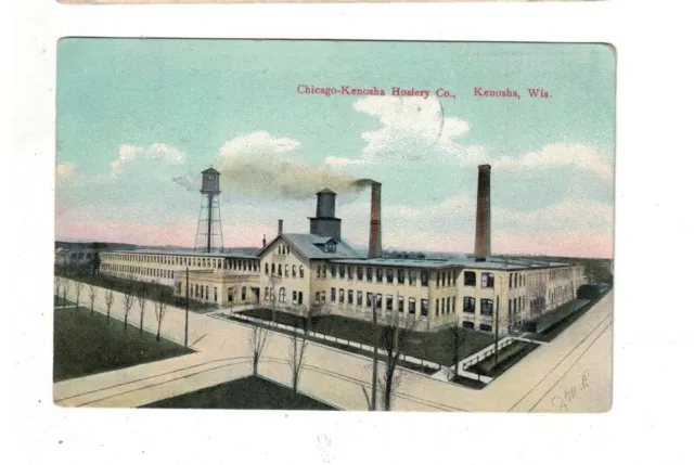1903 Vintage Color Postcard Chicago-Kenosha Hosiery Co Kenosha, WI